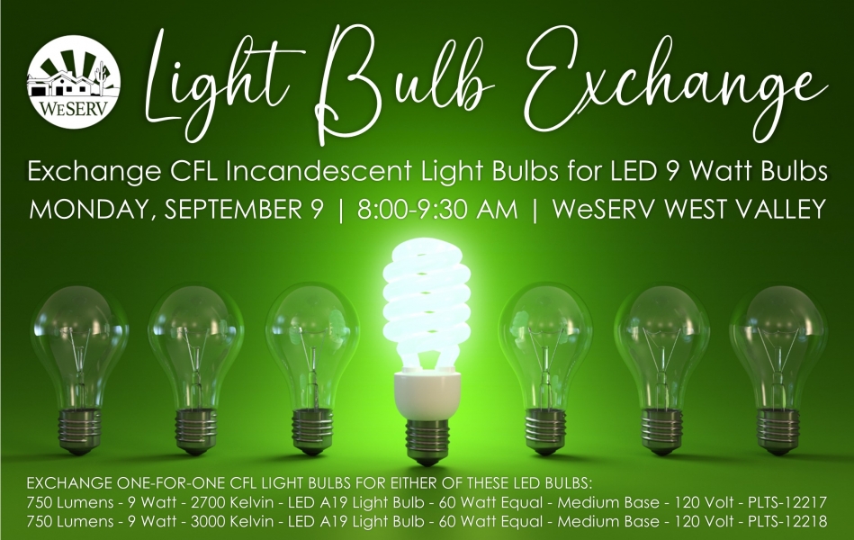 Exchange CFL Light Bulbs for LED Bulbs