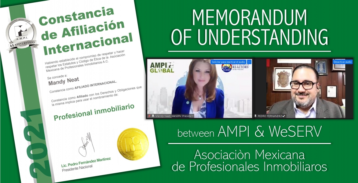 Memorandum of Understanding Certificate with AMPI, REALTOR assoc